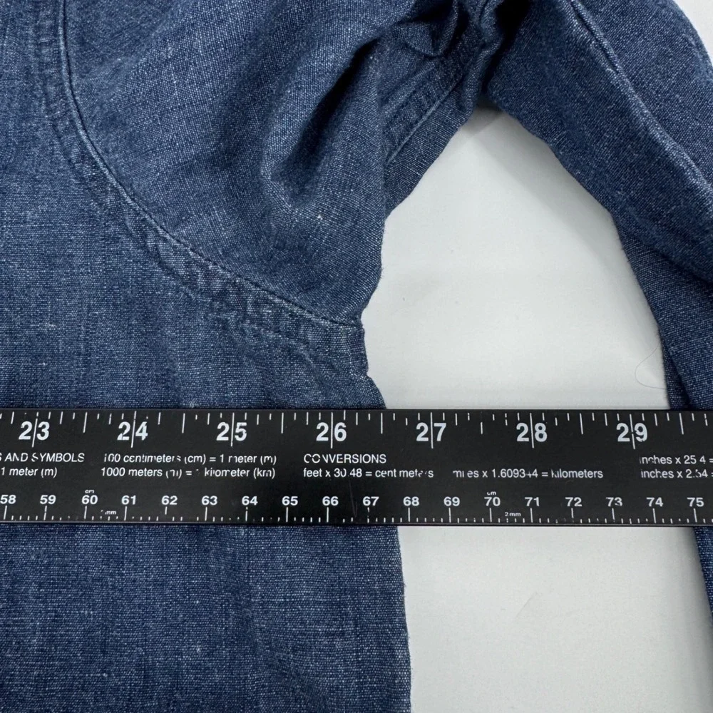 NEW Banana Republic Mens XXL Blue Denim Chambray Standard Fit Utility Shirt